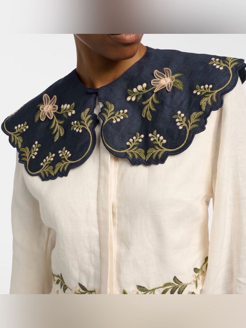 Agua by Agua Bendita Cumbre Linen Top in Cream - Size Small - Picture 2 of 15